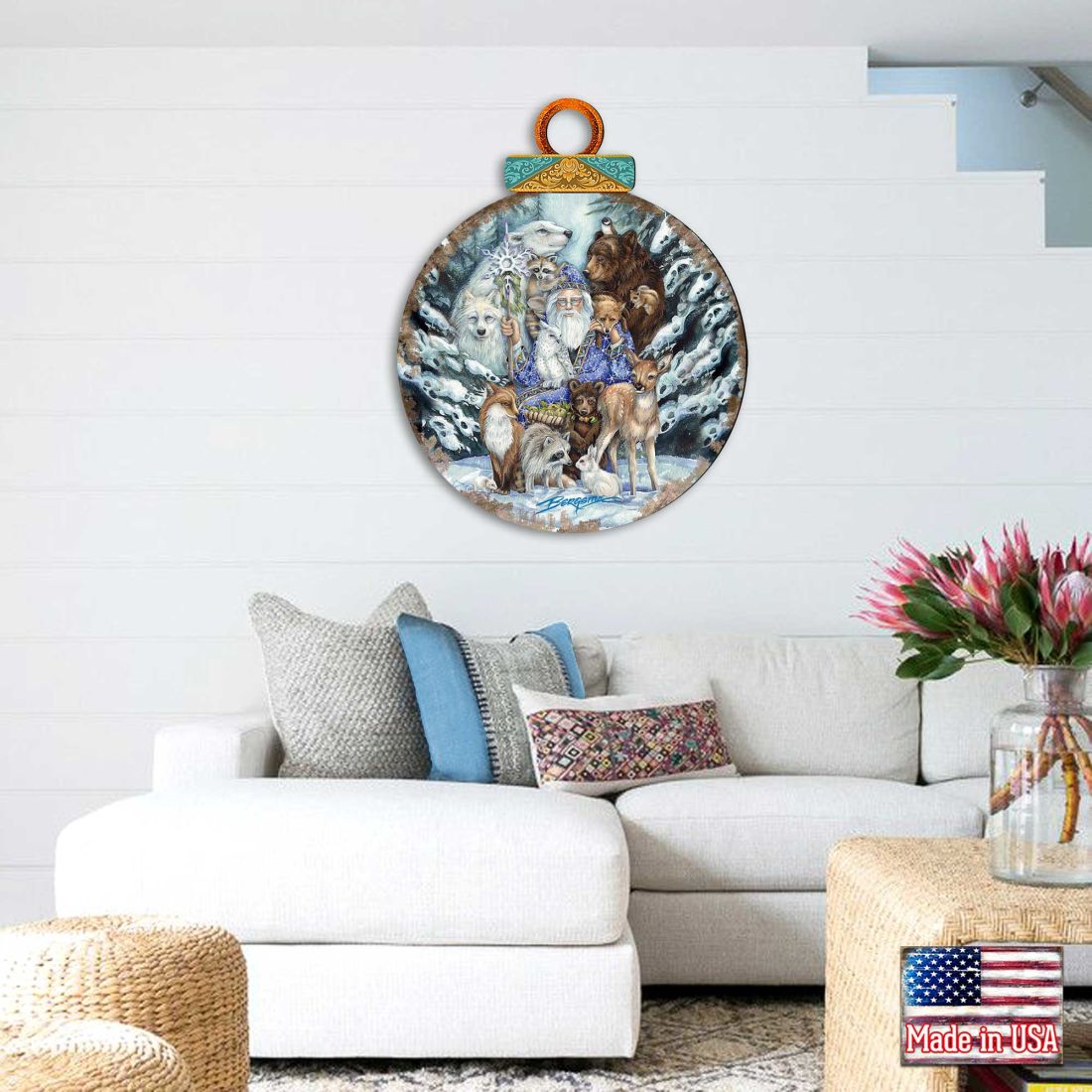 Colgador de pared "Reuníos en paz, Papá Noel" de J. Bergsma - Decoración navideña - 8591968H-JB