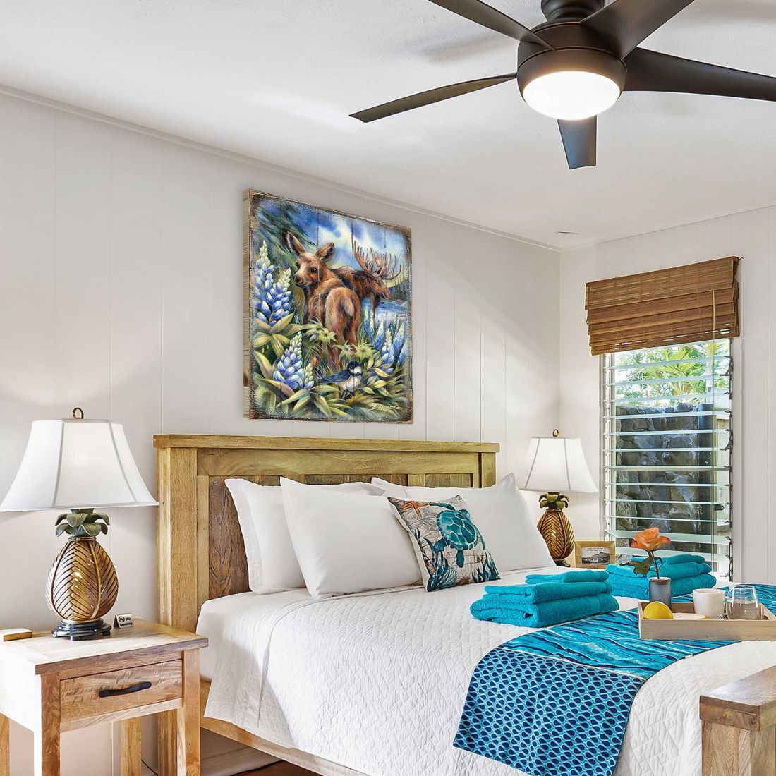 Easily AƒMoosed in Lupine Wooden Wall Art by J. Bergsma - Nature Wildlife Decor - 8592948BP-JB