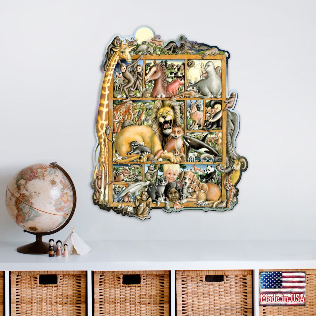 Arte mural con animales de Laura Seeley - Decoración infantil Love Family - 8513008-LS