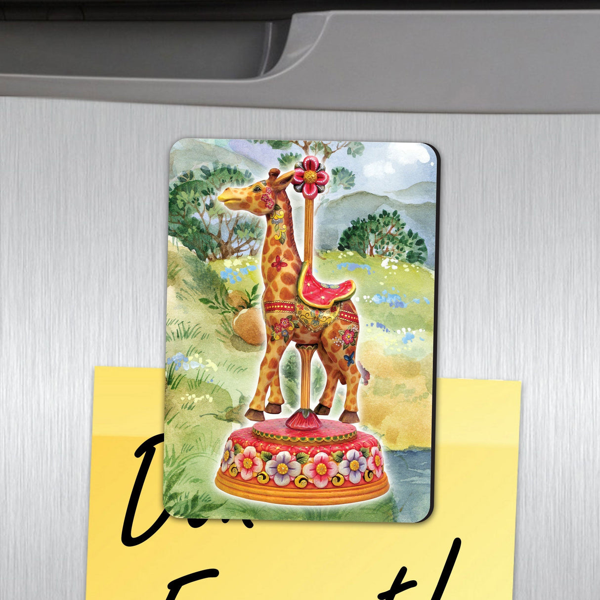 Carousel Giraffe Shape Refrigerator Magnets Set of 3