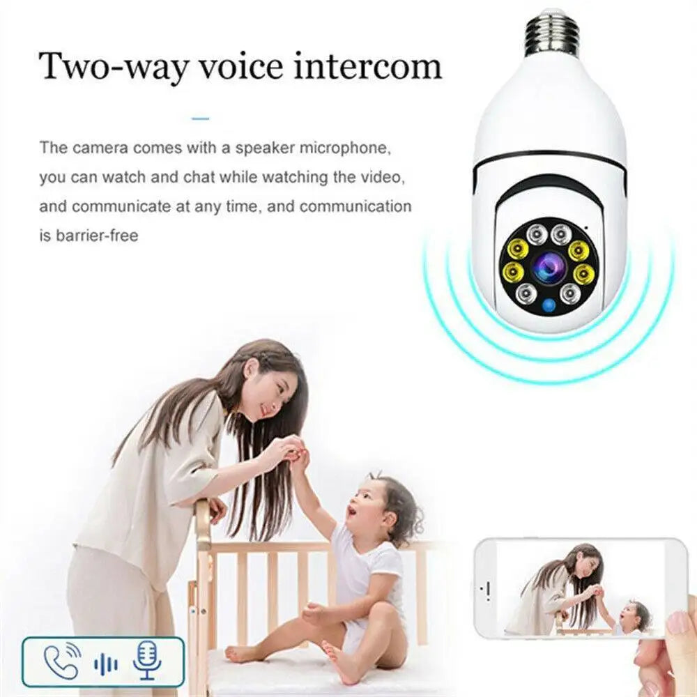 IR E27 Light Bulb Camera 1080P HD Wireless Wifi Smart Home Security Camera - Lootquake