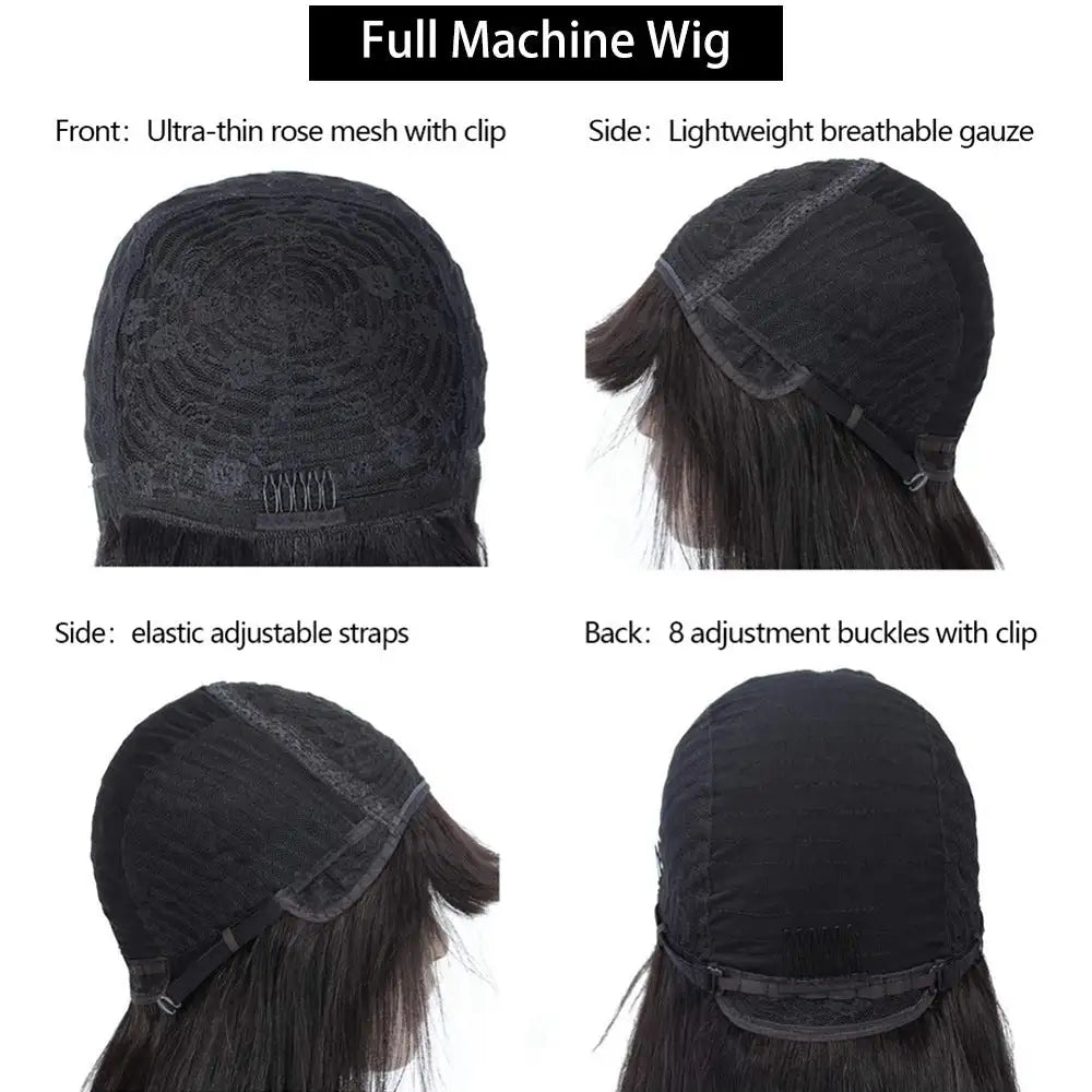 BOB Wig Full Mechanism Headgear Real Hair - Lootquake