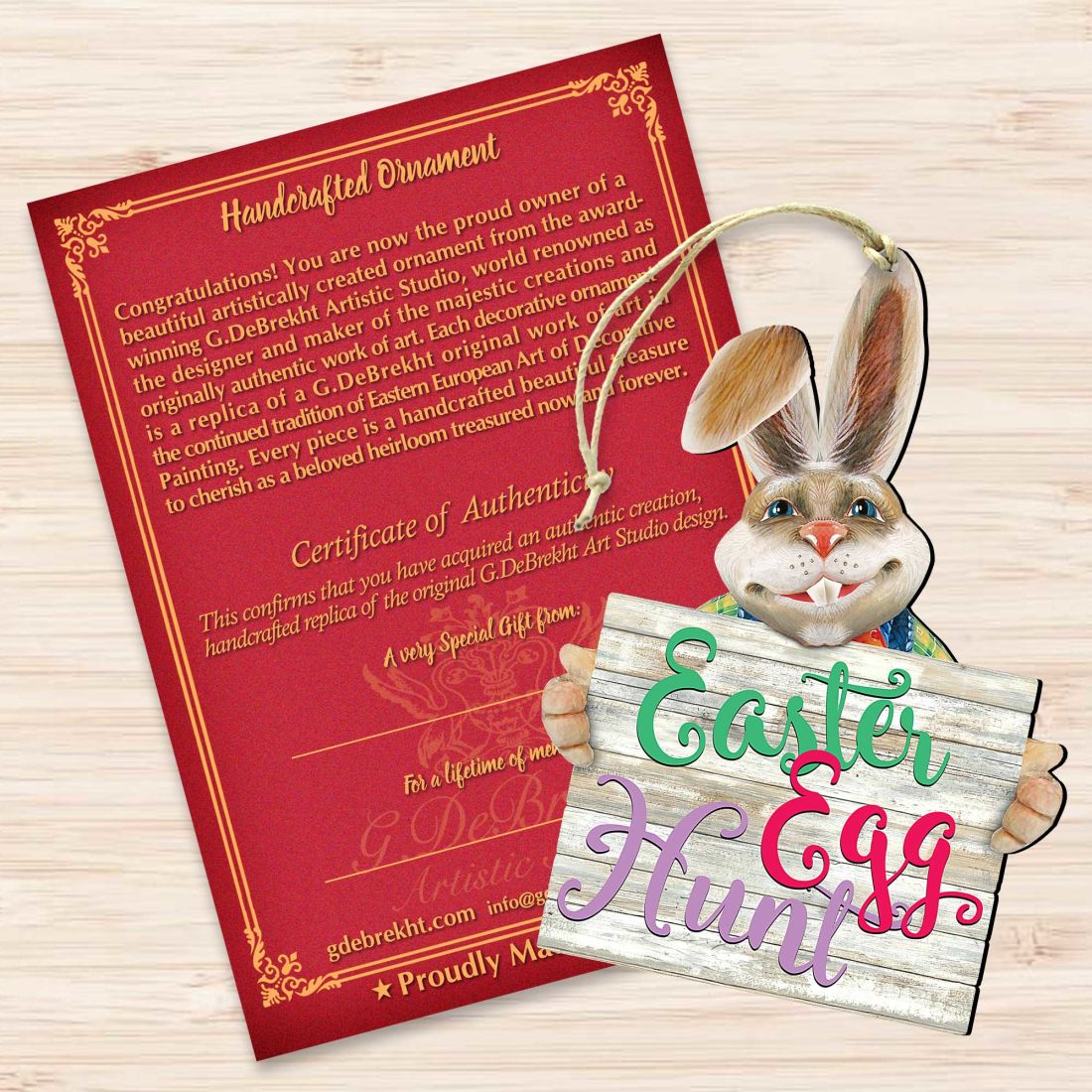 Adornos de madera de conejito de Pascua de primavera de G. DeBrekht - Decoración de primavera de Pascua - 8154423-2