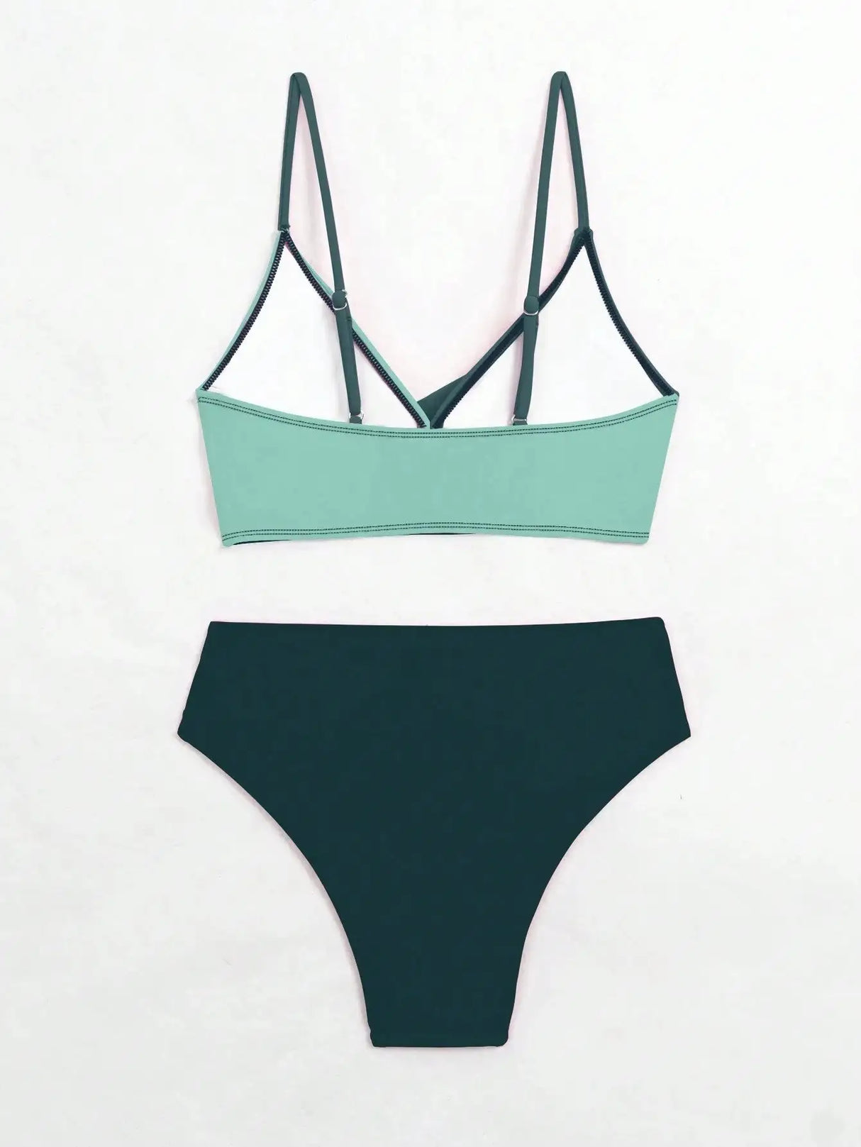 Women's Two-piece Casual Swimsuit P229 Green - Lootquake