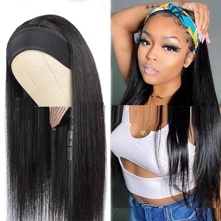 Human Hair Straight Strip Mechanism Headband - Lootquake