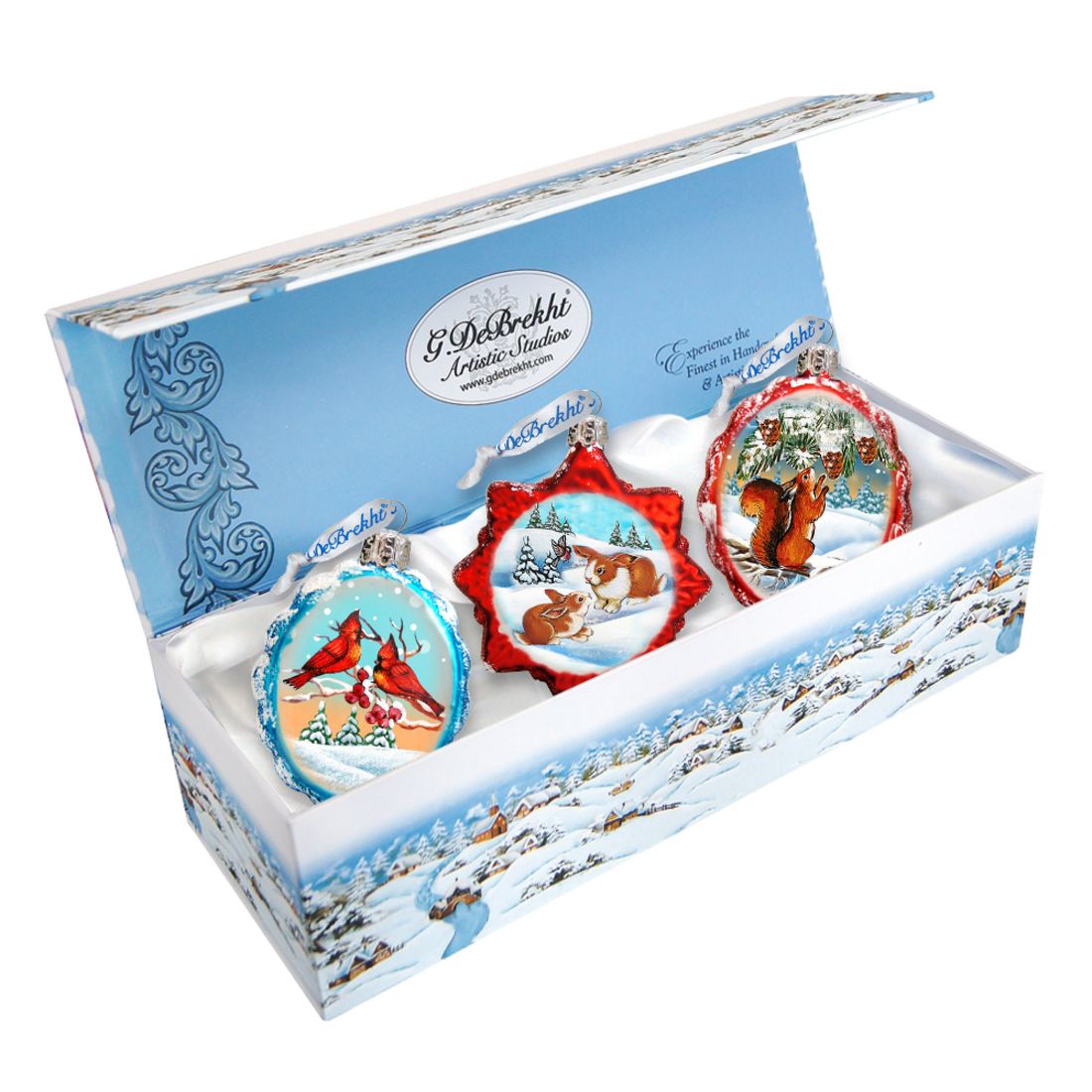 Under and Over the Sea Mercury Glass Ornaments Set of 3 by G. DeBrekht - Wildlife Holiday Decor - 770110S3