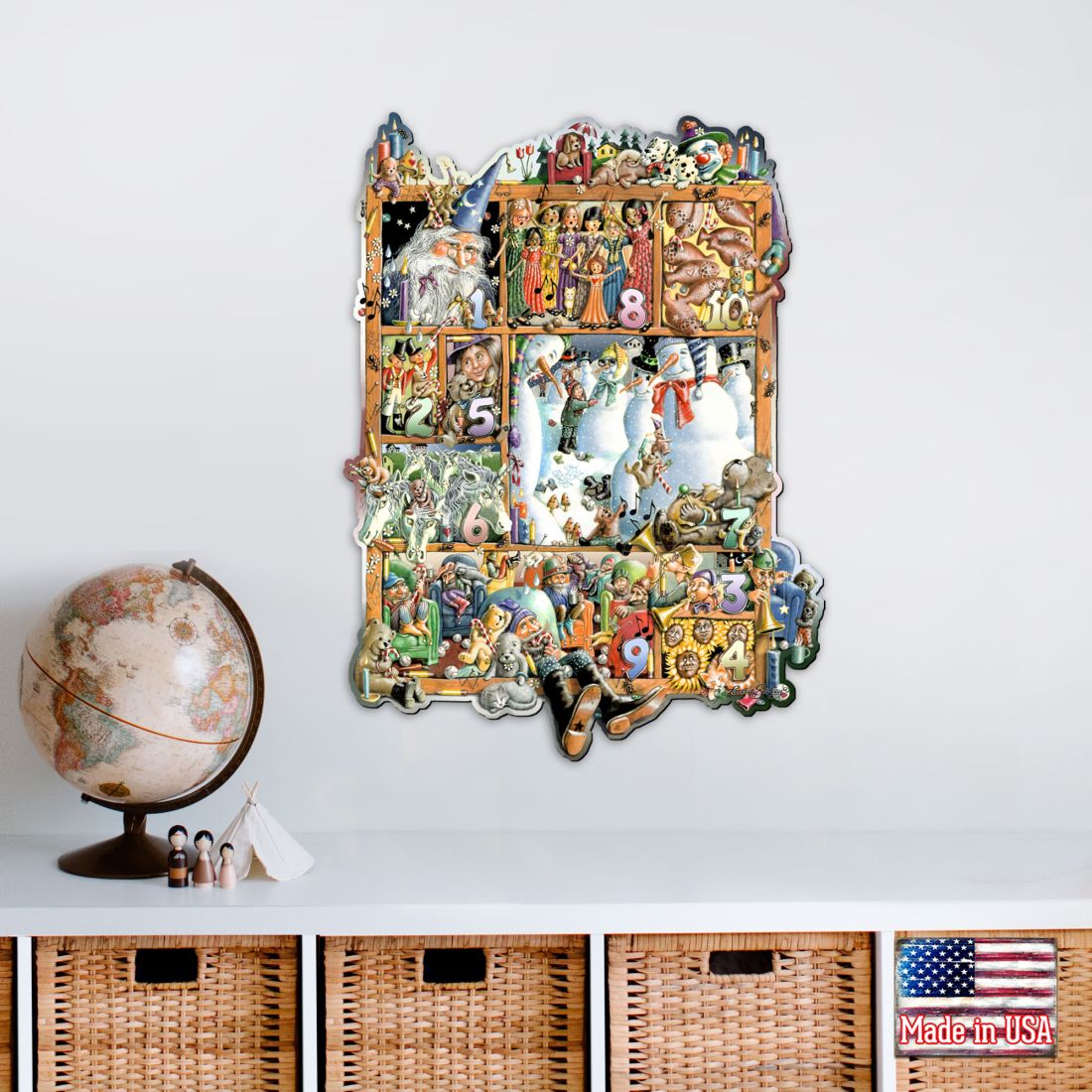 Numbers Whimsical Wall Art by Laura Seeley - Love Family Kids Decor - 8513009-LS