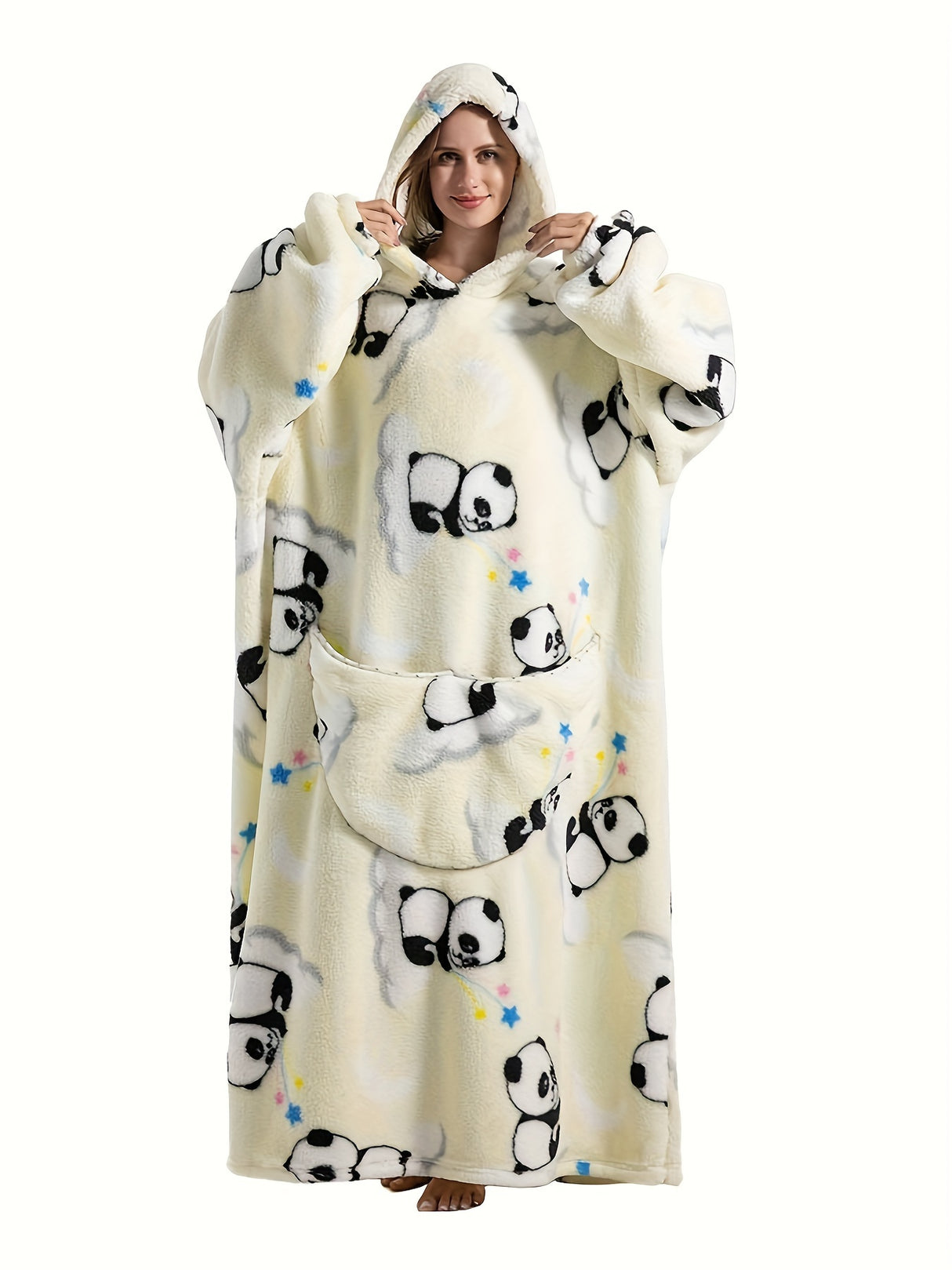 Plus Size Pumpkin Print Flannel Blanket Hoodie - Soft, Cozy, Plush, Hooded, Winter Outwear for Women with Halloween Theme