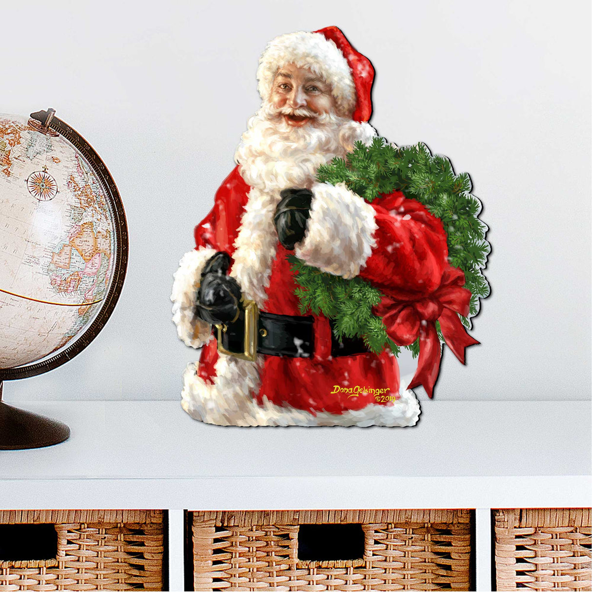 Corona navideña de Papá Noel para puerta de D. Gelsinger - Decoración navideña de muñeco de nieve de Papá Noel - 8461015H-1513