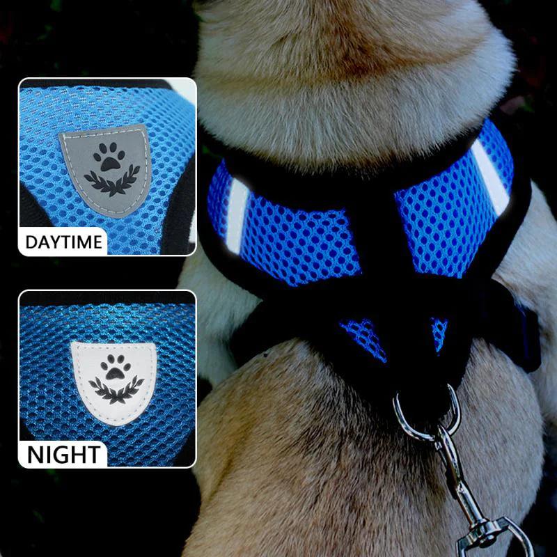 Adjustable Reflective Pet Harness with Leash
