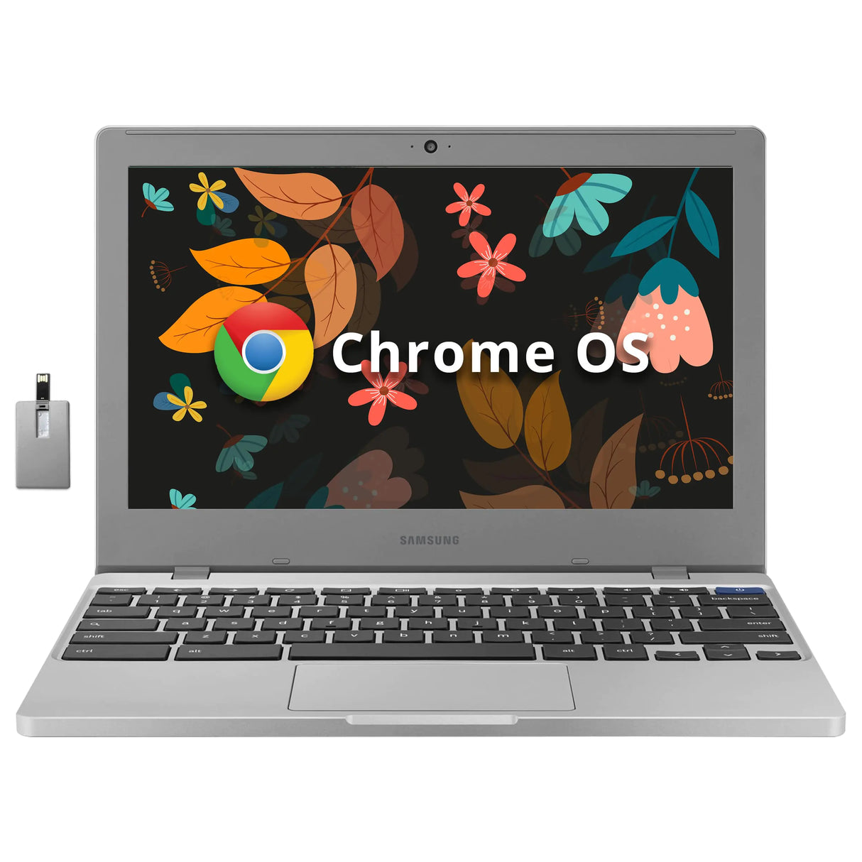 SAMSUNG Galaxy Chromebook 4 11.6” 64GB Laptop Computer w/ 4GB RAM Gigabit WiFi HD Intel Celeron Processor Compact Design Military Grade Durability US Version Silver - Lootquake