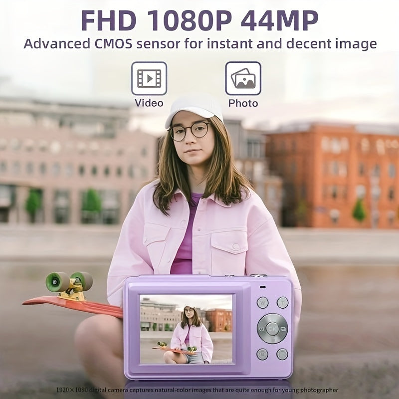 Cámara digital HD para vlogs: Zoom digital 16x, 1080P, cámara digital HD, pantalla LCD de 2,4 pulgadas, recargable, ideal para videoblogs, fotografía y webcam. Ideal para regalar en Acción de Gracias, Navidad y Año Nuevo.