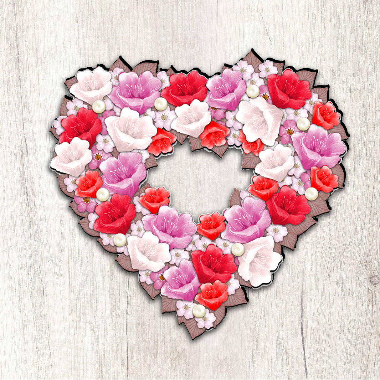 Valentine Heart Holiday Door Wreath by G. DeBrekht - Love Family Kids Decor - 8185308H