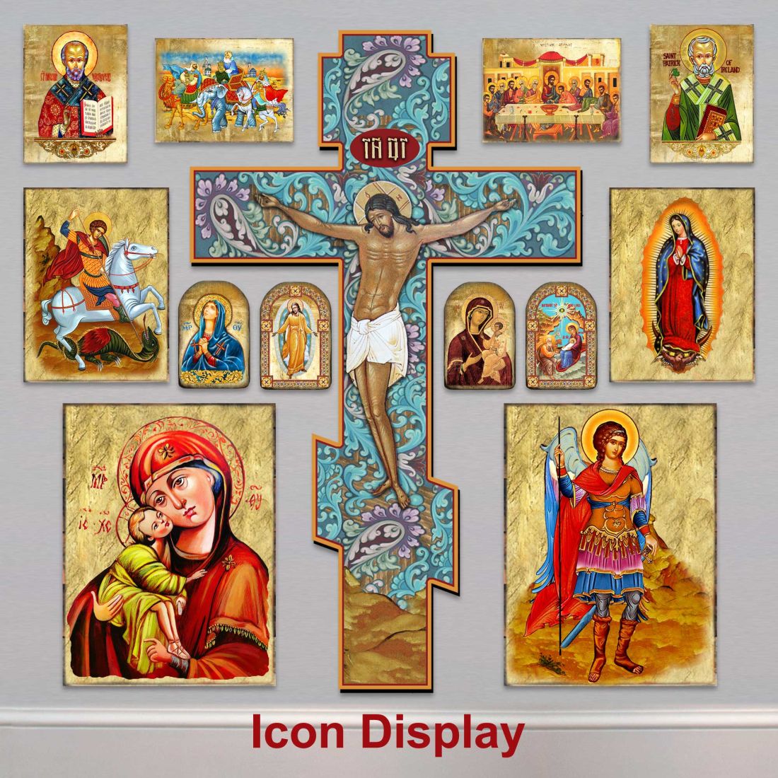 Jesus Wooden Gold Plated Religious Christian Sacred Icon - Inspirational Icon Decor - 86051