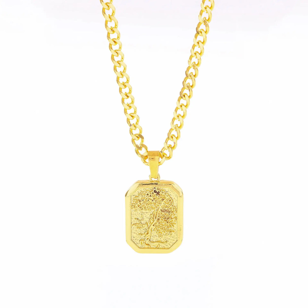 Artistic Retro Tree Of Life Relief Hip Hop Necklace - Lootquake