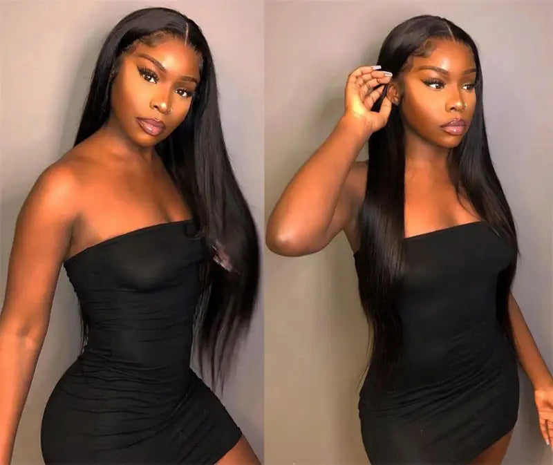 Women's Fashion Simple Human Hair Straight Wig - Lootquake