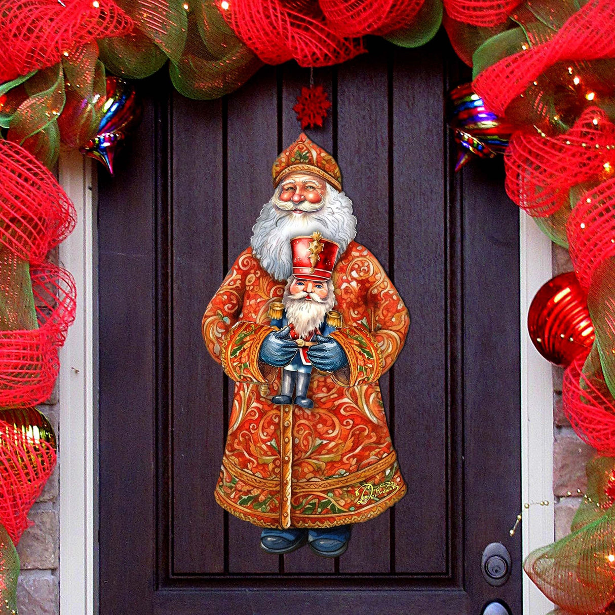 Cascanueces navideño de Papá Noel, decoración navideña para puerta de G. Debrekht - Decoración navideña de Papá Noel y muñeco de nieve - 8691401H