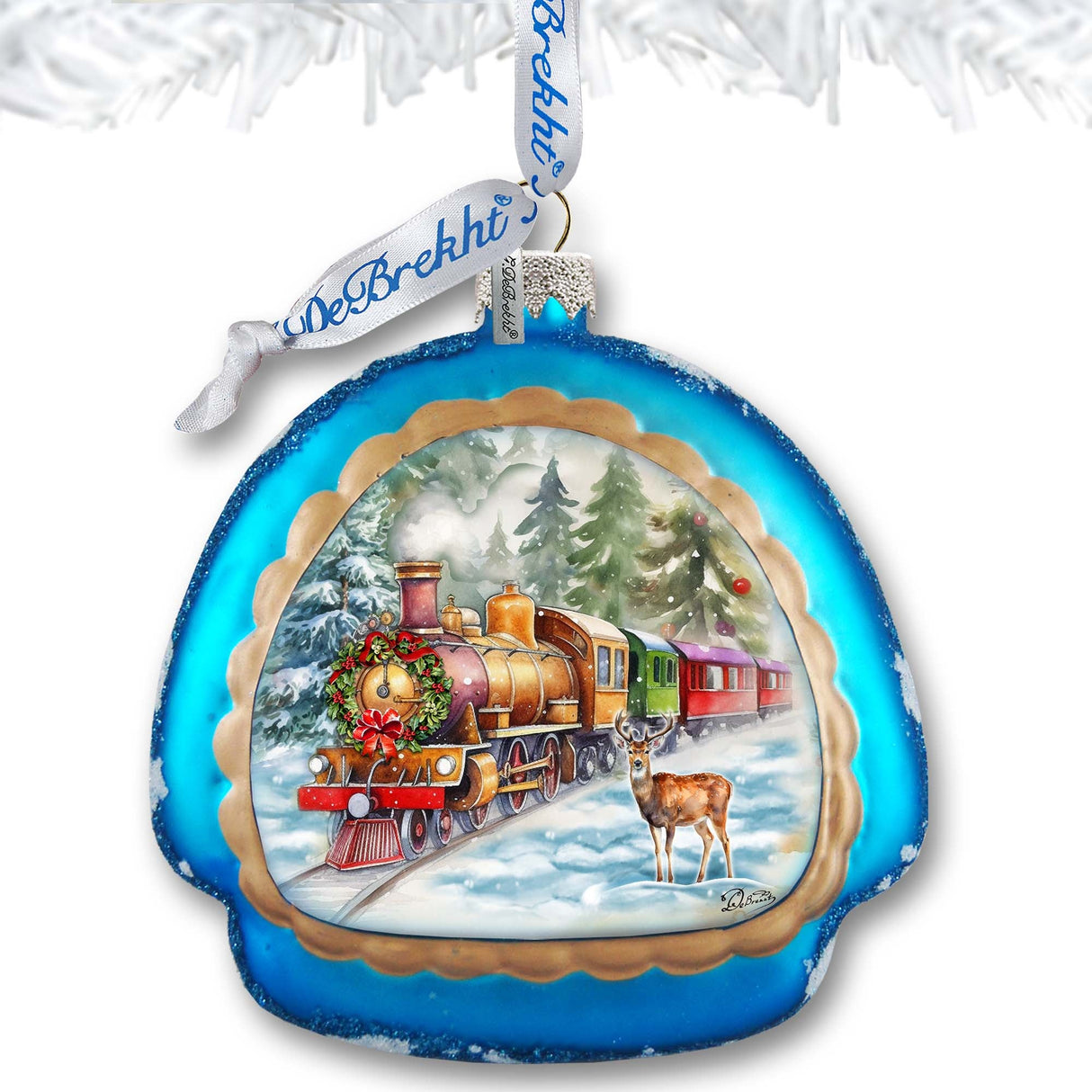 Polar Express Rainbow Glass Ornament by G. Debrekht - Christmas Decor - 756-018