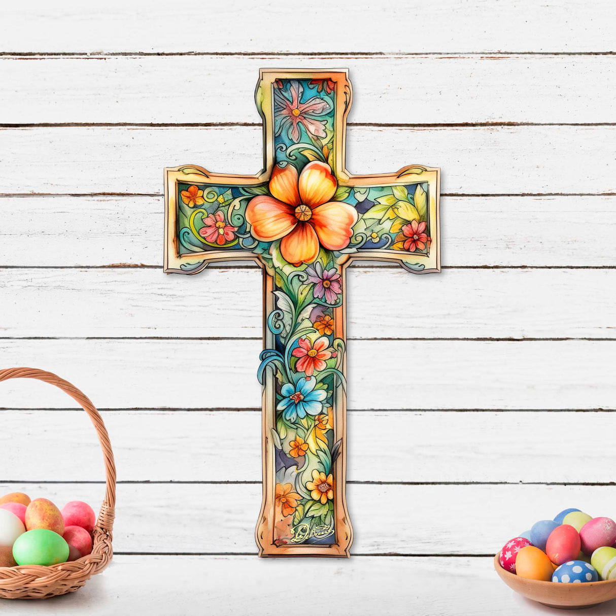 Blossom Cross Holiday Door Decor by G. Debrekht - Easter Spring Decor - 8688165H