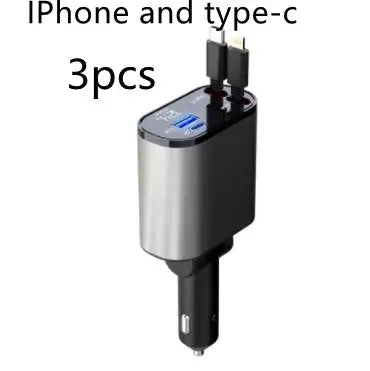 Metal Car Charger 100W Super Fast Charging Car Cigarette Lighter USB And TYPE-C Adapter - Lootquake