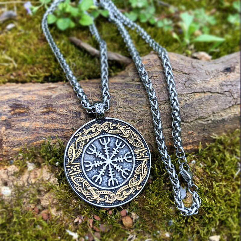 Aegishjalmr Dragon Stainless Steel Viking Pendant