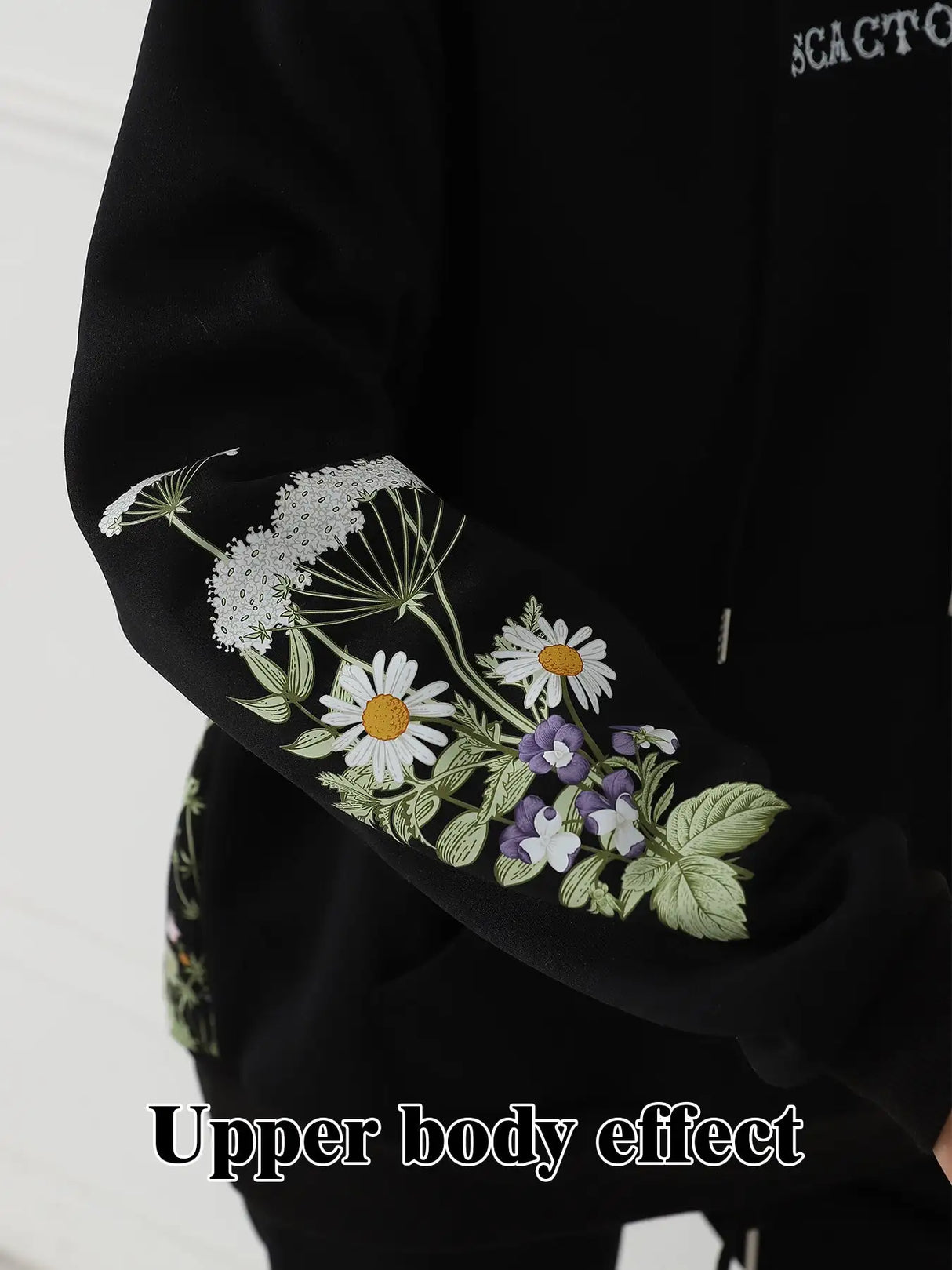 Women's Solid Color Floral Long Sleeved Sweatshirt - Lootquake