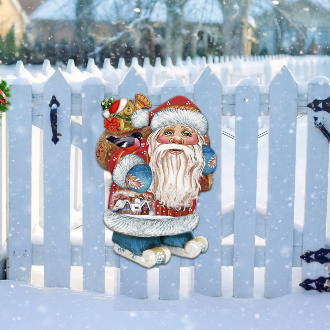 Caring Gift Bag Santa Christmas Door Decor by G. DeBrekht - Christmas Santa Snowman Decor - 8117863H