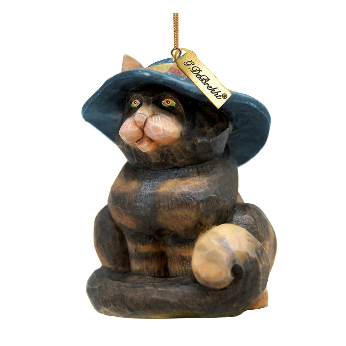 Fifield Halloween Cat Sculpted Hand-Painted Christmas Figurine by G. DeBrekht - Christmas Santa Snowman Decor - 654111