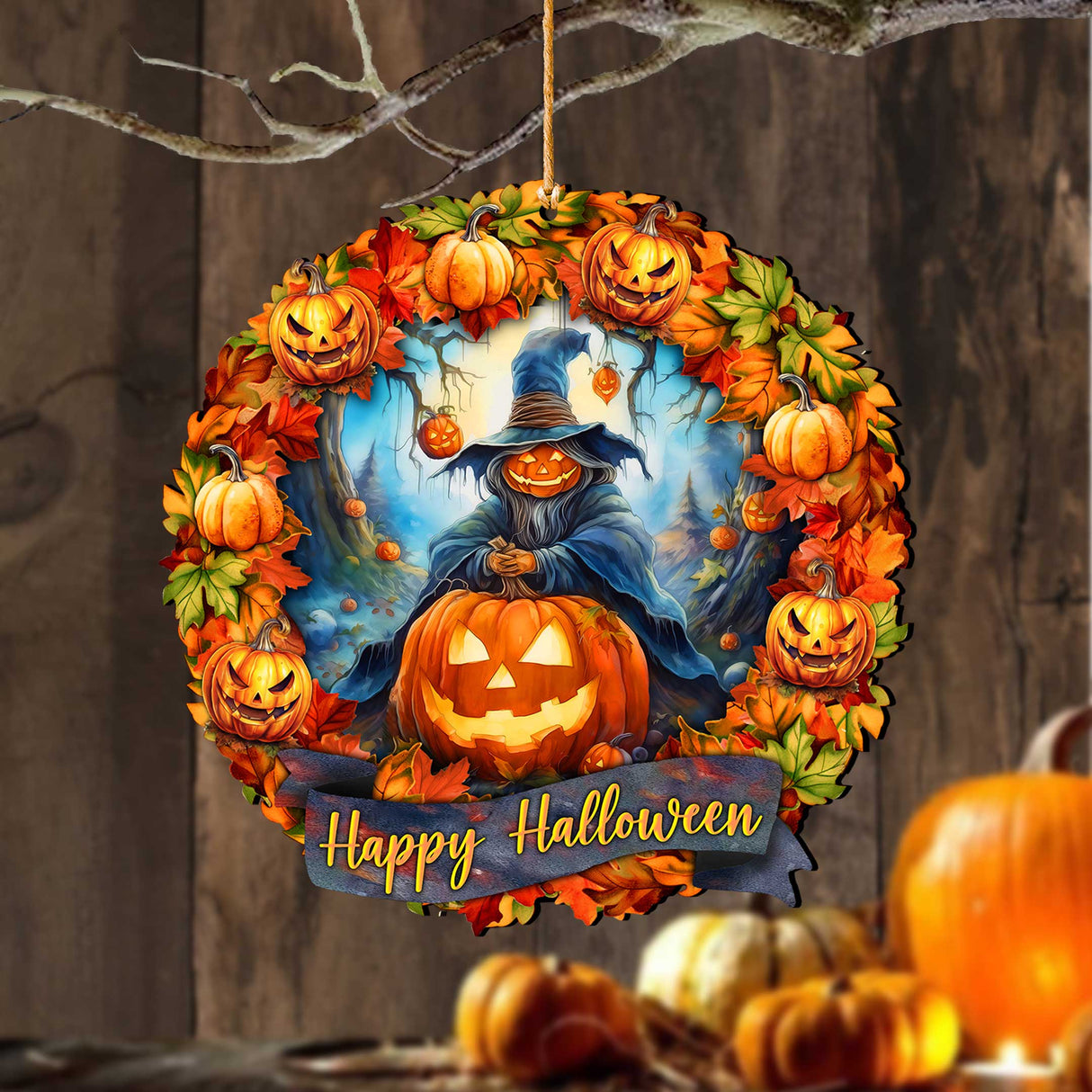 Happy Halloween Wreath Ornaments by G. Debrekht - Halloween Decor - 8652821