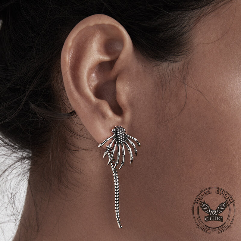 Pendientes de acero inoxidable con forma de insecto alienígena