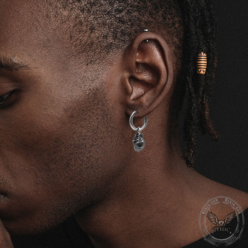 Pendientes de acero inoxidable con forma de corazón anatómico