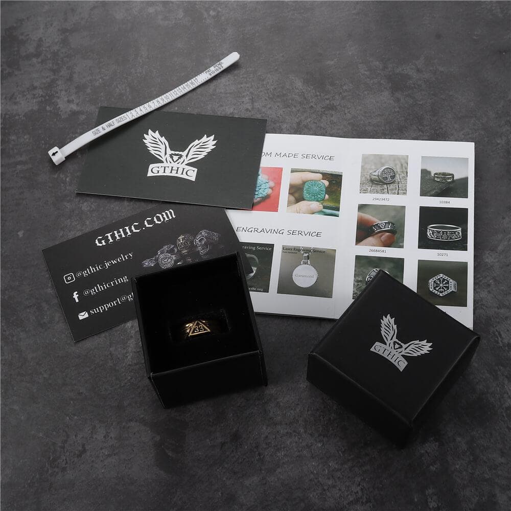 Anillo de acero inoxidable con el número angelical 33