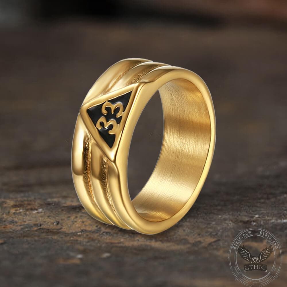 Anillo de acero inoxidable con el número angelical 33