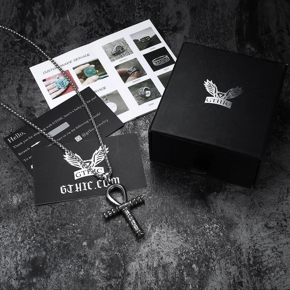 Colgante de acero inoxidable con el ojo de Horus de Ankh