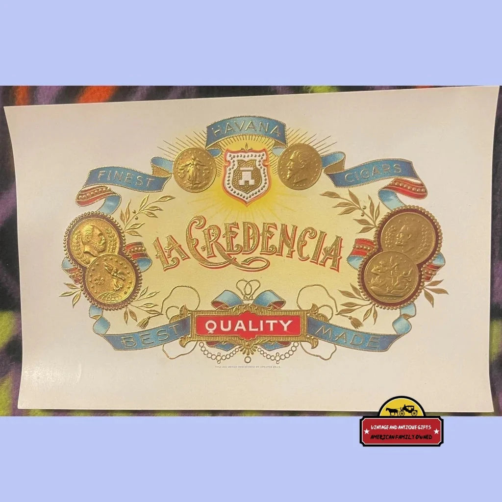 Rare La Credencia Embossed Cigar Label Unearths Golden Era