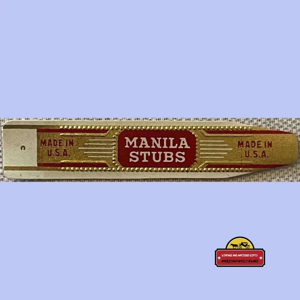 Rare Embossed Cigar Band from Early 1900s Manila Stubs