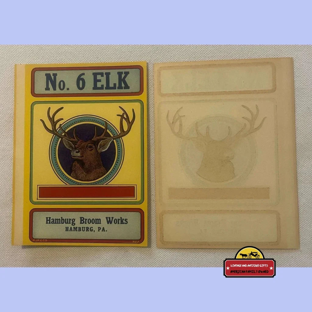 Rare Elk Broom Label Brings 1920s Americana to Life