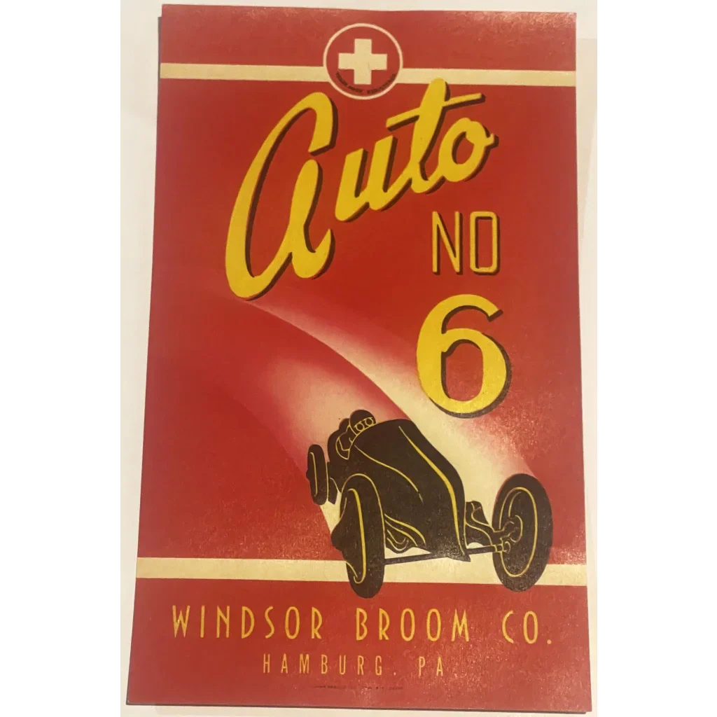 Rare Antique Vintage 1920s Auto Number 6 Broom Label Discovered