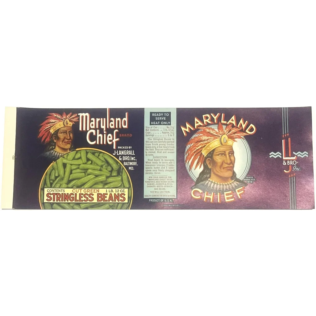 Rare Maryland Chief 1920s Can Label Brings Roaring Twenties Alive