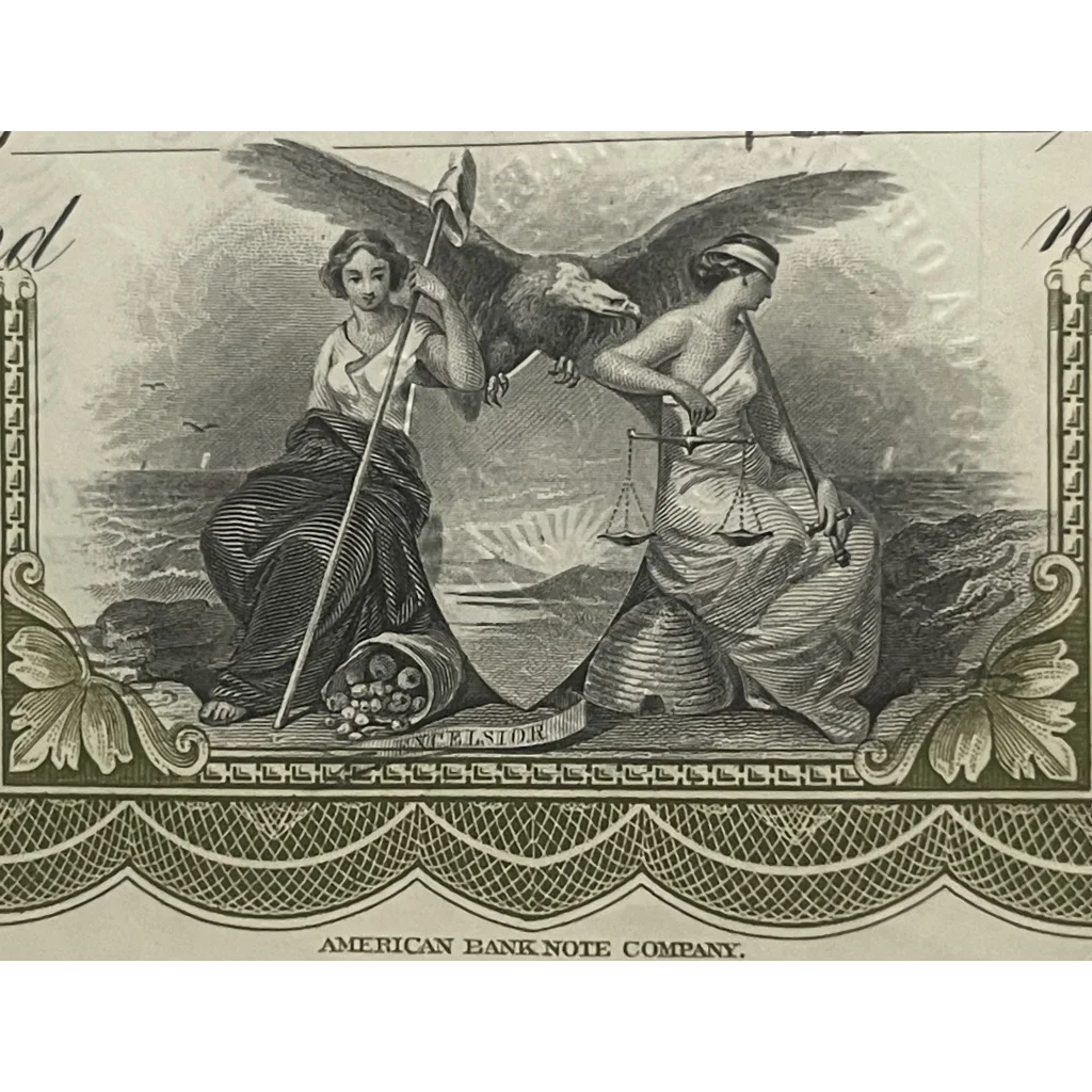 Rare Antique Vintage Boston Albany Railroad Stock Certificate