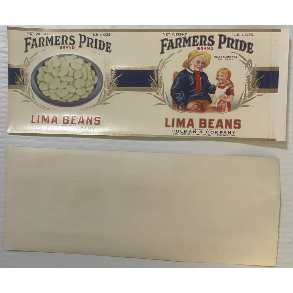 Rare Farmers Pride Label Antique Vintage Ad from Hulman &