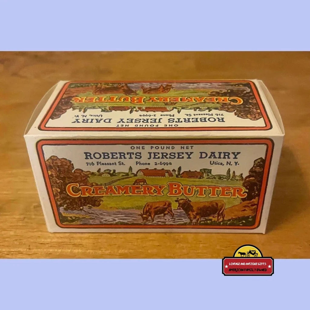 Rare 1930s Antique Vintage Roberts Jersey Butter Box Farm Scene
