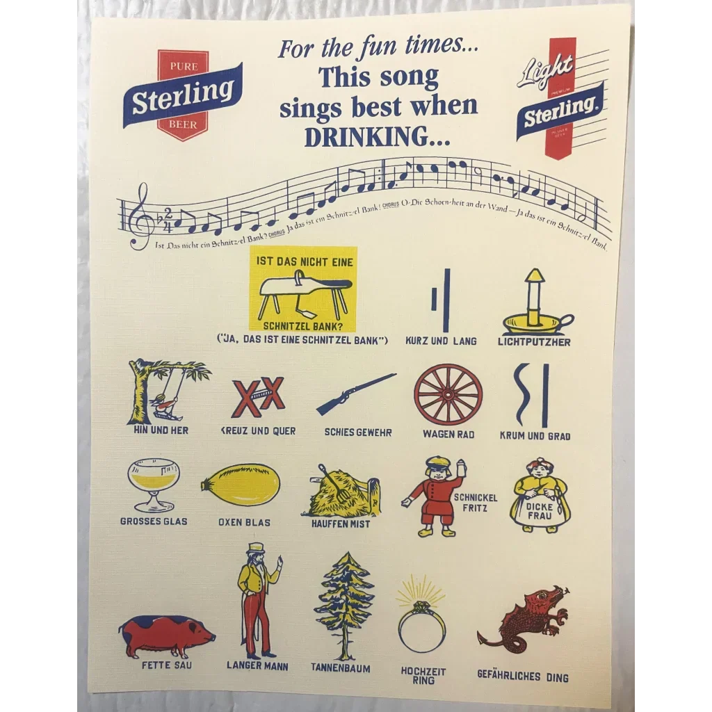 Vintage 1940s Sterling Beer Song Sheet Revives Nostalgic Fun Times