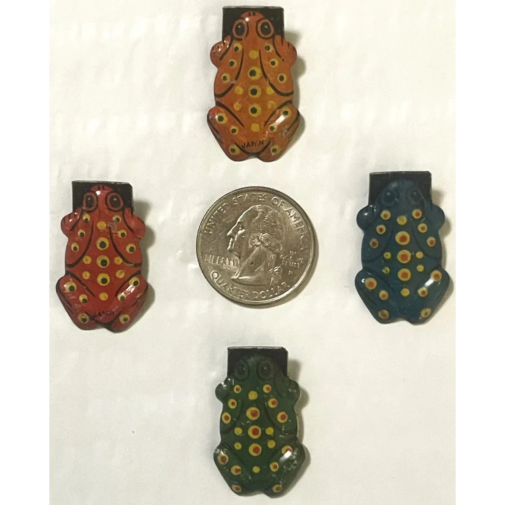 Nostalgic 1950s Spotted Frog Tin Clicker Noisemaker Toy