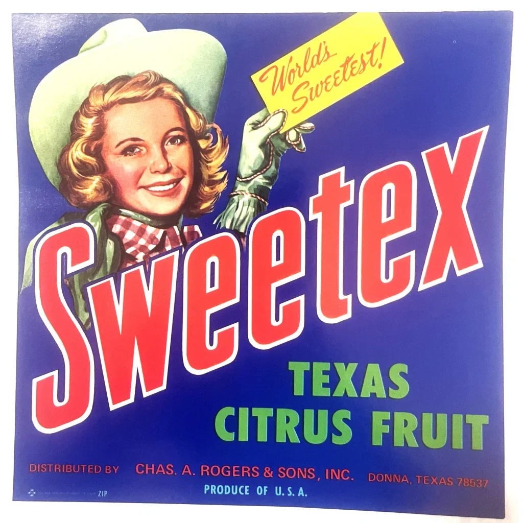 Discover Nostalgia Antique Vintage Sweetex Crate Label from the 1950s