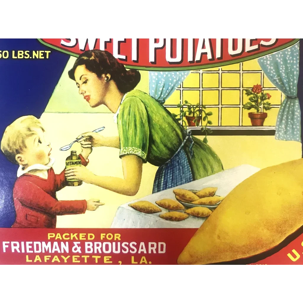 Rare Antique Vintage 1950s Louisiana Vitamin Crate Label Unearthed