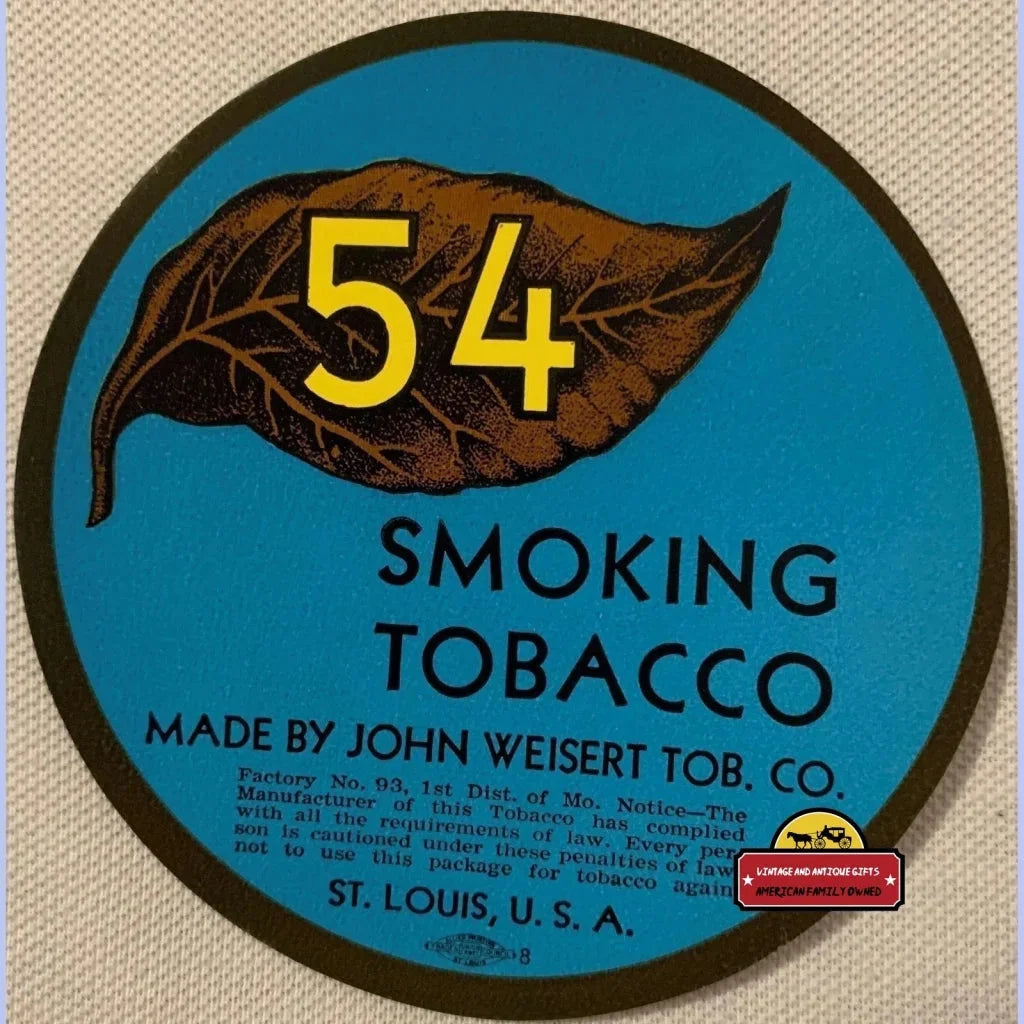 Rare Antique Smoking Tobacco Label from 1910s St Louis