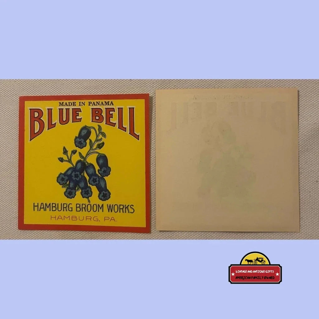 Rare Antique Blue Bell Broom Label Brings 1900s Charm to Life