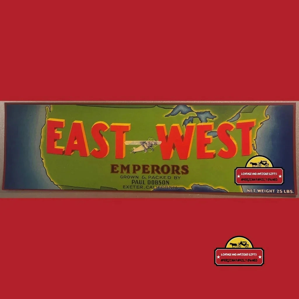 Rare Antique Vintage East West Crate Label with Charles Lindbergh