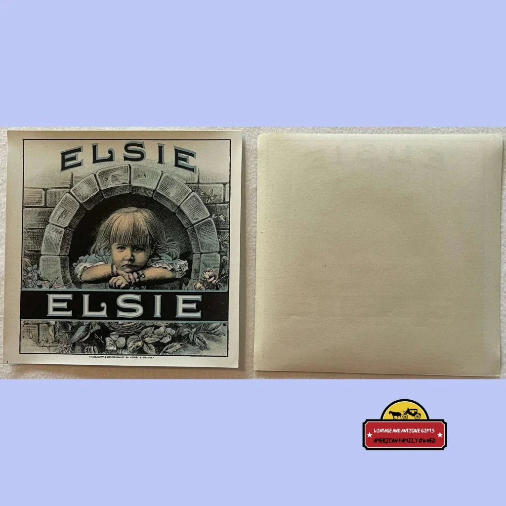 Rare Antique Vintage Elsie Cigar Label from Early 1900s